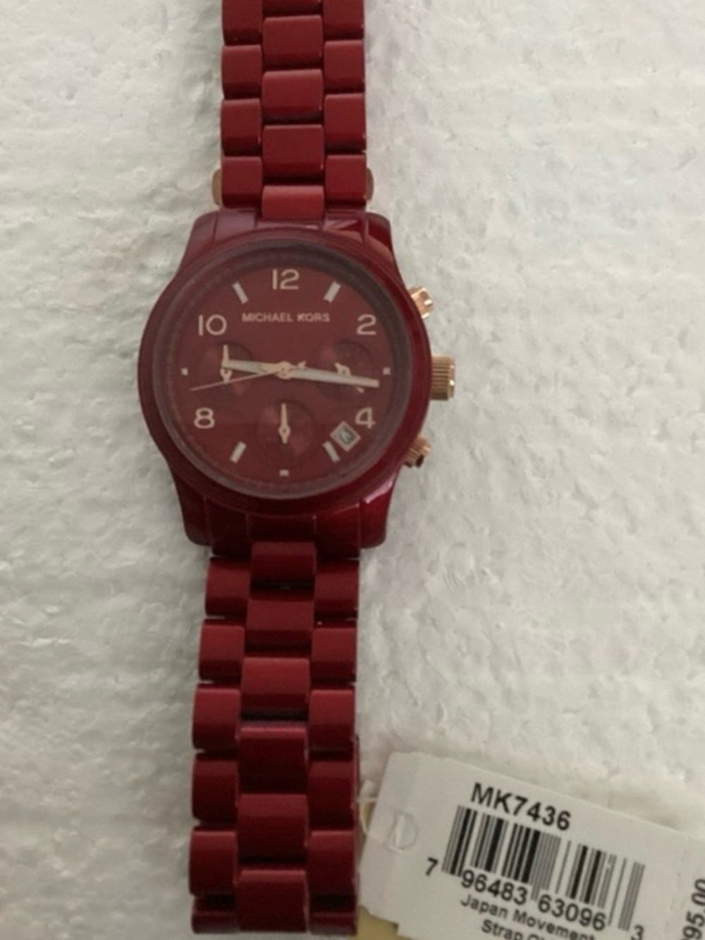 Michael Kors Runway Chronograph Red-Coated Stainless Steel Watch - Picture 2 of 13